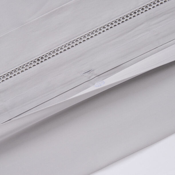 Boutique Blanche Ladder Lace Duvet Cover Set 100% Cotton 300Tc Light Grey 240*200 Cm image number 3