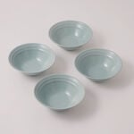 La Mesa embossed porcelain salad bowl set, 4pcs, green 7" image number 0