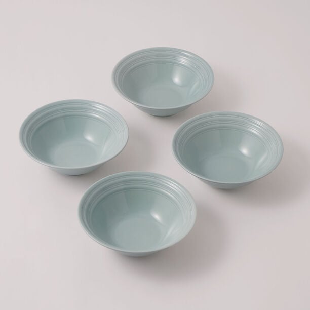 La Mesa embossed porcelain salad bowl set, 4pcs, green 7" image number 0