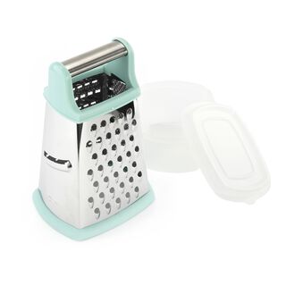 Alberto Stainless Steel Grater With 4 Sides L:20Cm Blue Color