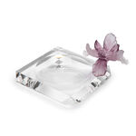 Glass Round Ashtray Crystal Flower Purple image number 0