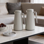 Dallaty Set of 2 Stainless Steel Thermos, Grey and Chrome 1L and 1.3L image number 1