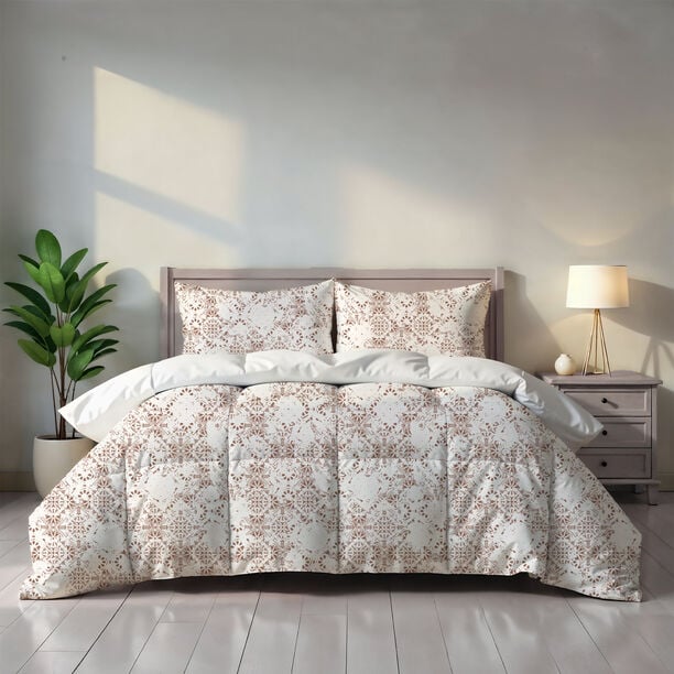 كوتاج طقم لحاف 4 قطع بتصميم هندسي بوهو سوبر كينج 240*260سم image number 2