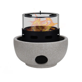 Homez Mgo And Glass Tabletop Firepit, 17.8*17.8 Cm