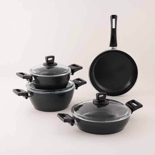 Alberto dark grey 7 piece granite cookware set image number 8