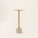 Homez drink table 28*28*56 cm marble, white image number 1