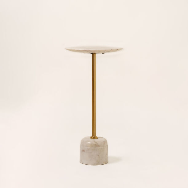 Homez drink table 28*28*56 cm marble, white image number 1