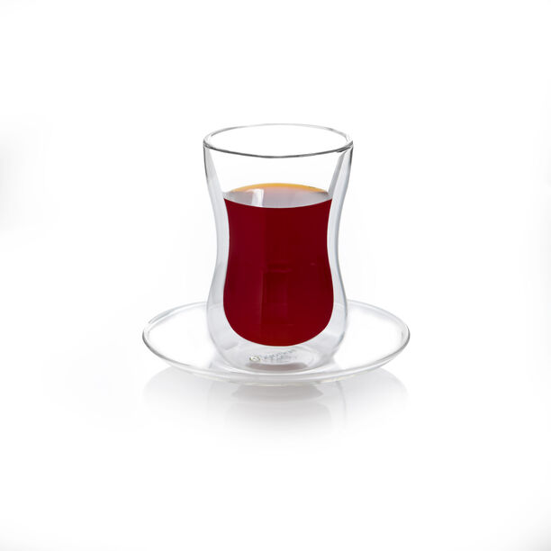 12 Piece Glass Double Wall Arabic Tea And Coffee Set Plain Veer image number 0