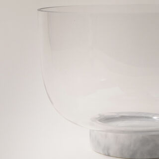 La Mesa glass bowl with marble base 16*16*12cm