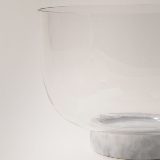 La Mesa glass bowl with marble base 16*16*12cm image number 3