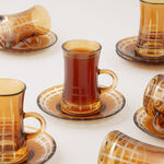 Dallaty 12pcs glass tea set, brown image number 0