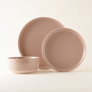 La Mesa 12 pcs dinner set pink glaze