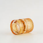 حامل شموع زجاجي بتصميم ماسي بني غامق 13.3*13.3*15.4 سم image number 2