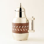 Dallaty 2Pieces Stainless Steel Thermos Set with Wood Effect Sleeve, Silver, 1L image number 1