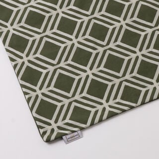 100% Cotton Cushion Cover With Geometric Embroidery Green 45X45Cm