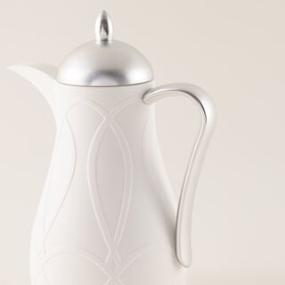 Dallaty White and Silver Plastic Flask, 1L 2 Pieces