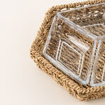 La Mesa glass section bowl with rattan base 25*21.5*5 cm image number 2