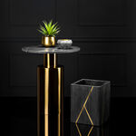 MARBLE ROUND SIDE TABLE WITH STEEL image number 0