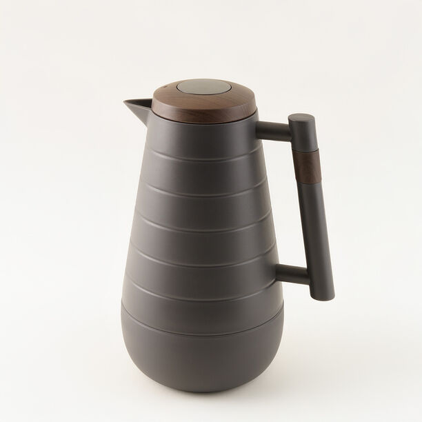 دلتي دلة بلاستيك مع خشب، رمادي غامق 1 لتر image number 1