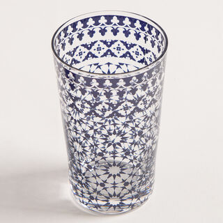 Bahja blue glass 6 pcs tea cup set