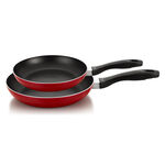 Pentola 2pcs aluminum non stick frying pans set, red 22cm, 26cm image number 0