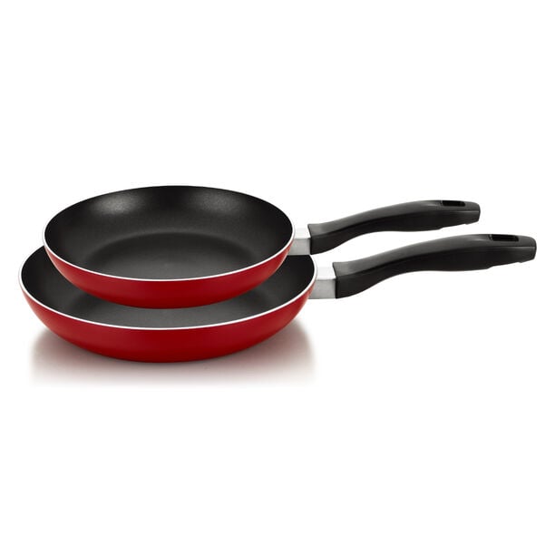 Pentola 2pcs aluminum non stick frying pans set, red 22cm, 26cm image number 0