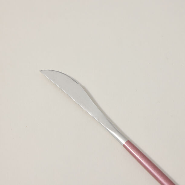 16 Pcs Modern Cutlery Set Silver And Pink Handle image number 4