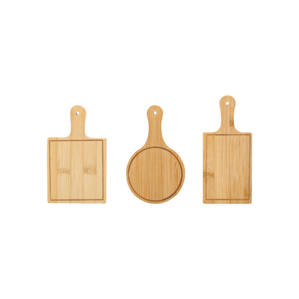 6 Pcs Bamboo Serving Trays Set image number 1