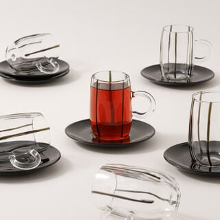 دلتي مجموعة أكواب شاي زجاج 12 قطعة