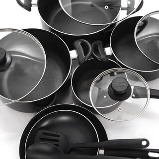Alberto Non Stick Cookware Set 12 Pieces Black