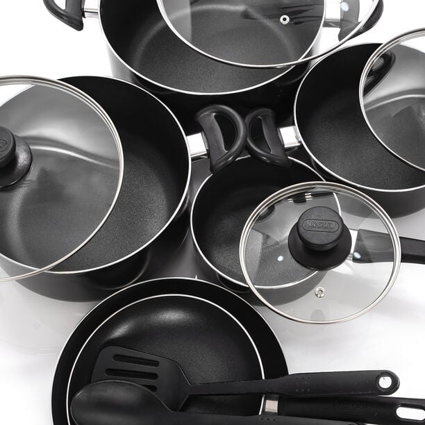 Alberto Non Stick Cookware Set 12 Pieces Black image number 2