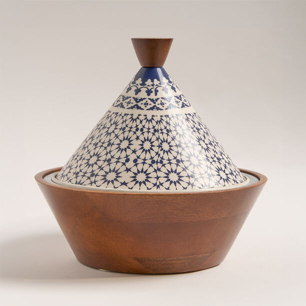 Bahja multi color wood bowl 26*26*26 cm image number 1
