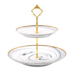 Grey Marble 2 Tier Cake Stand image number 0