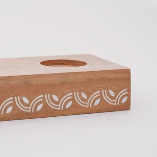 Pearl Collection La Mesa 2 Serving Bowl With Wood Base, 33*16*12 cm