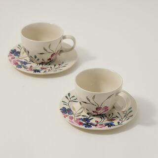Off white stoneware English tea cups set 11 pcs