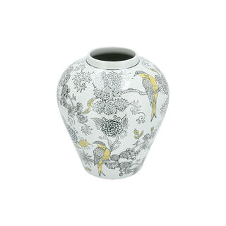 Decoargive Jar White And Bird Pattern 23 *23 * 25 cm