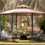 Homez Outdoor Gazebo Umbrella, 3.8*2.65M, Beige image number 2