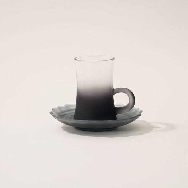 Dallaty tea set 12 pcs frosted glass grey image number 1