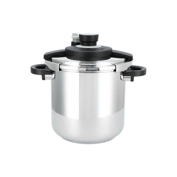 Alberto 2 pc stainless steel pressure cooker set with steam basket image number 1