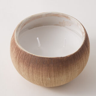 Homez Ceramic Candle 12*12*7.7Cm, Beige