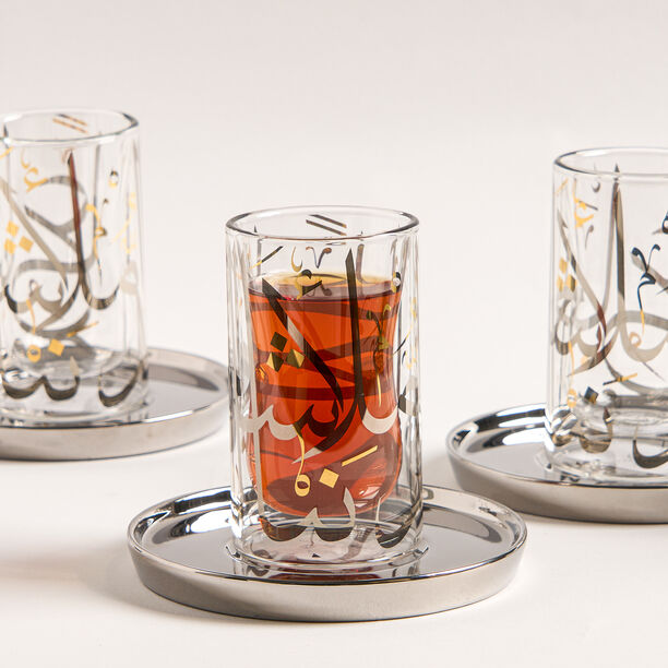 Oulfa silver glass 12 pcs Tea set image number 4