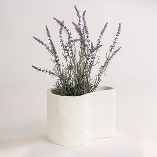 Homez off white resin plant pot 26.5*20*17.8 cm