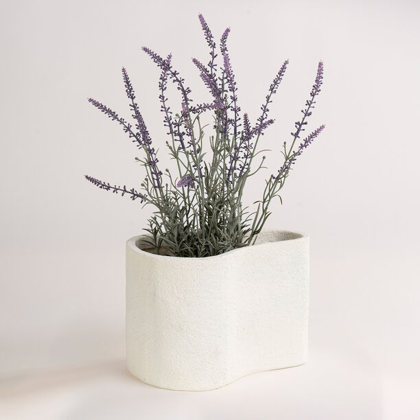 Homez off white resin plant pot 26.5*20*17.8 cm image number 3