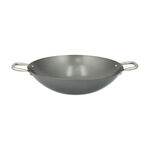 Non Stick Wok Pan With Steel Handle Round Shape Black image number 2