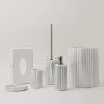 Homez polyresin lotion dispenser, white 7.6*4.5*20cm image number 3