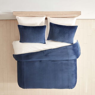 Waffle burnout flannel comforter set 250*260M+ 50*75 cm