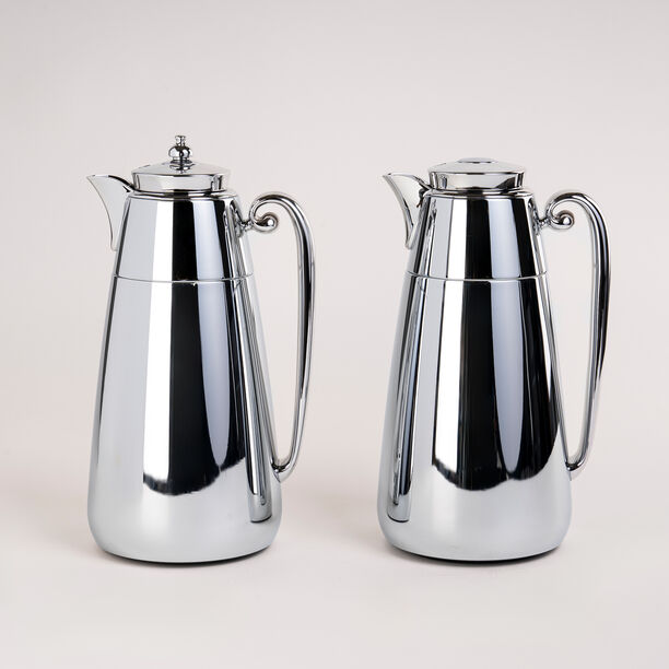 Dallaty set of 2 steel vacuum flask matt silver 1L image number 0