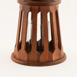 "هومز حامل شمع تصميم فانوس خشب ومعدن طبيعي 31*26*26سم image number 1