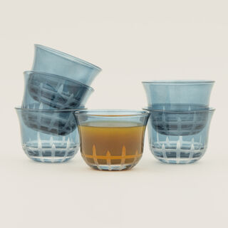 Dallaty 6pcs arabic coffee cup set, dark blue