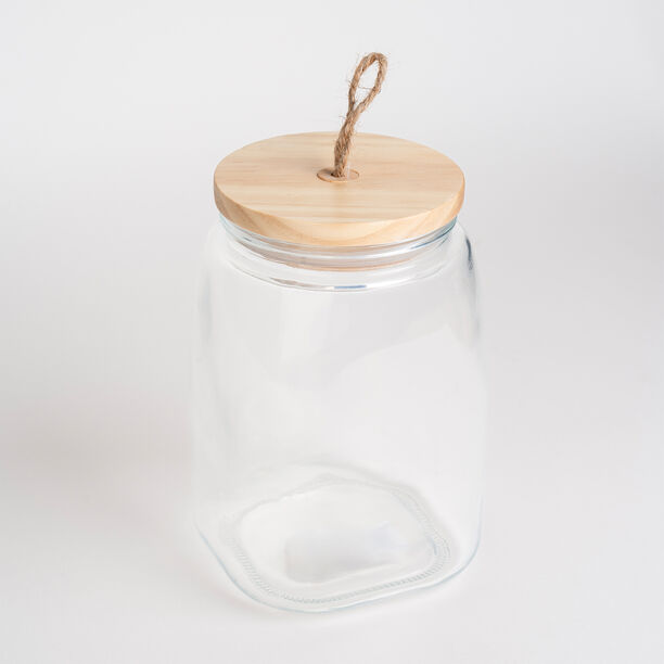 Alberto Glass Jar With Wooden Lid And Hemp Rope 2150Ml image number 2